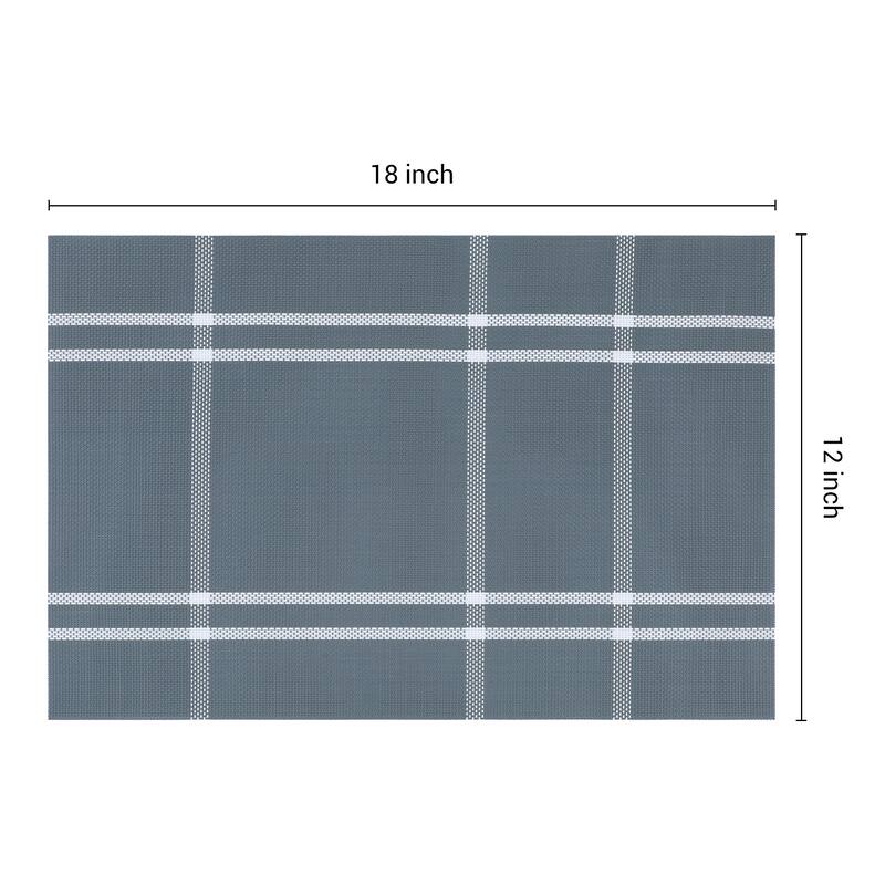 Placemat Set of 6 PVC Placemats for Kitchen Dining Table Decor, Table Placemats Wipeable Table Mat - 18*12in