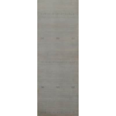 Tribal Gabbeh Wool Runner Rug Hand-knotted Hallway Gray Carpet - 2'6" x 7'10"