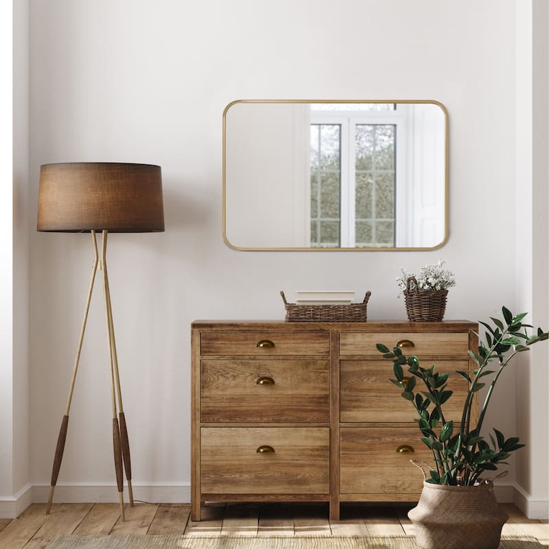Design House Isla Modern Metal Framed Rectangle Wall Mounted Accent Mirror