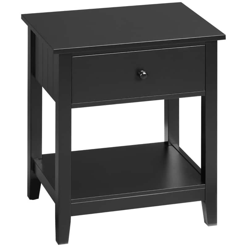MDF Coffee Table with Drawer and Bottom Shelf - 19.75'' W x 13.75'' D x 23.5'' H