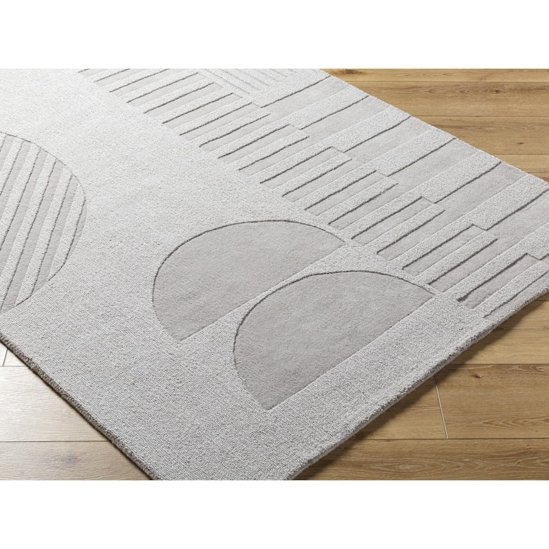 Ashlie Casual Solid Color Wool Area Rug