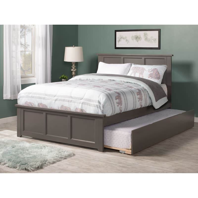 AFI Madison Full Size Platform Bed with Matching Footboard & Full Trundle