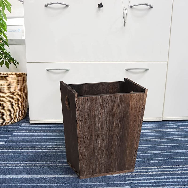 Wood Trash Can Wastebasket