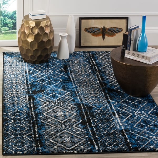 slide 2 of 92, SAFAVIEH Adirondack Maisie Moroccan Boho Distressed Rug 3' x 5' - Blue/Black