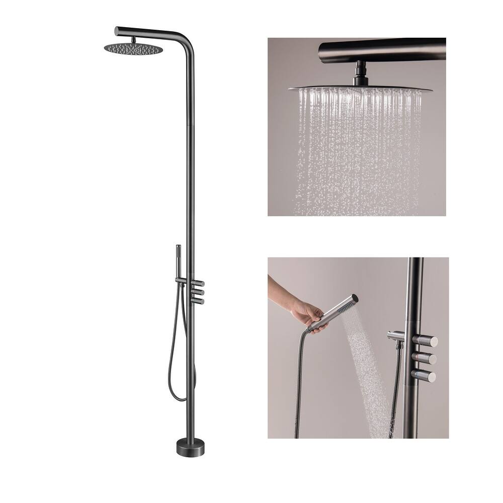 Modland 91''H Freestanding Outdoor Shower Rainfall with Handheld Shower