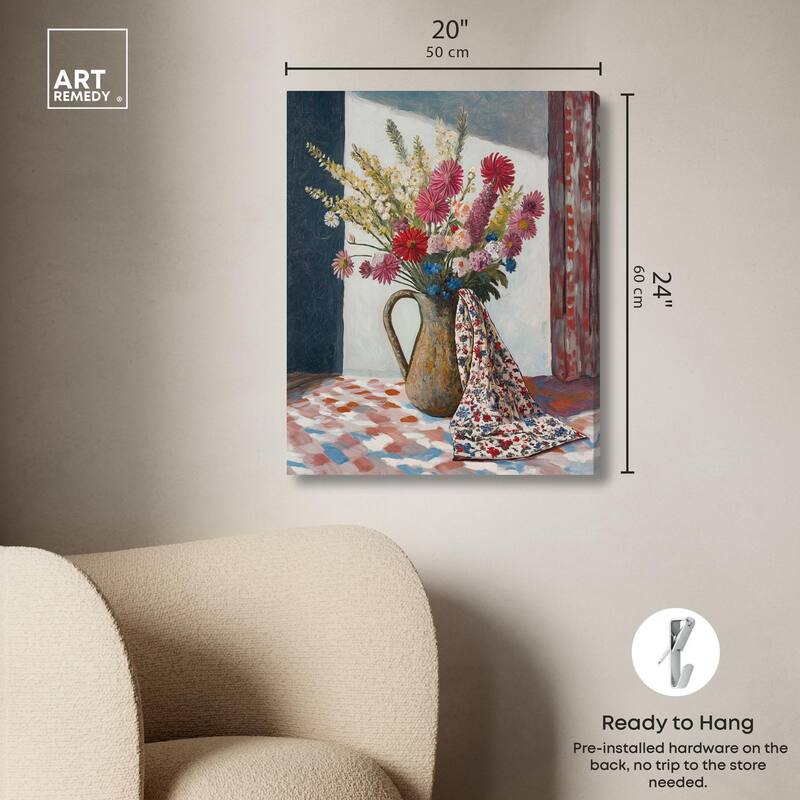 Draped in Flowers Canvas by Art Remedy, Gallery Wrapped