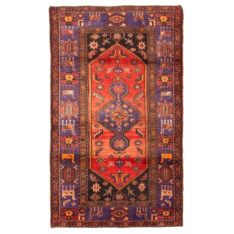 ECARPETGALLERY Hand-knotted Andelz Red Wool Rug - 4'7 x 8'2