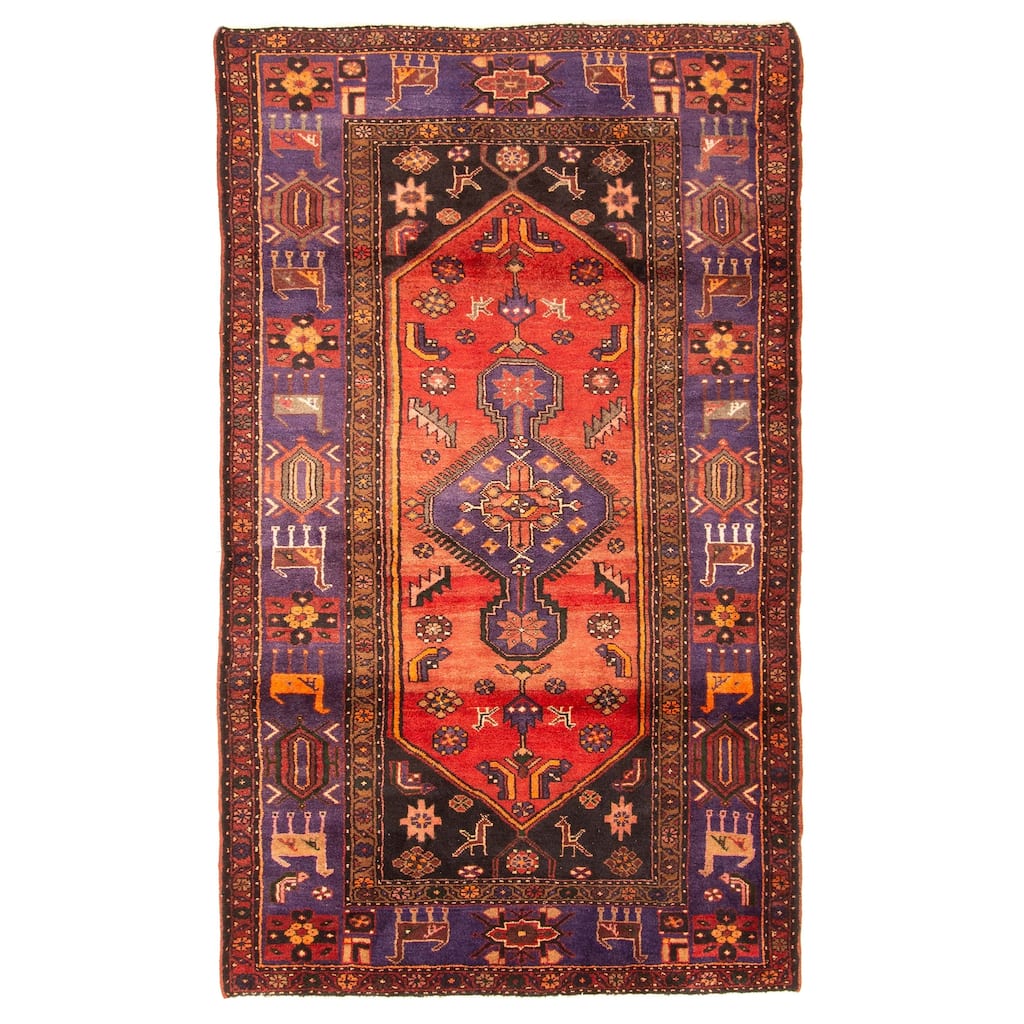 ECARPETGALLERY Hand-knotted Andelz Red Wool Rug - 4'7 x 8'2