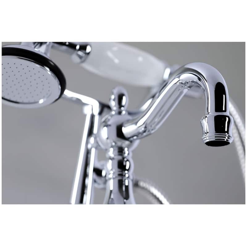 Kingston Brass Vintage Deck Mounted Clawfoot Tub Filler with Built-In