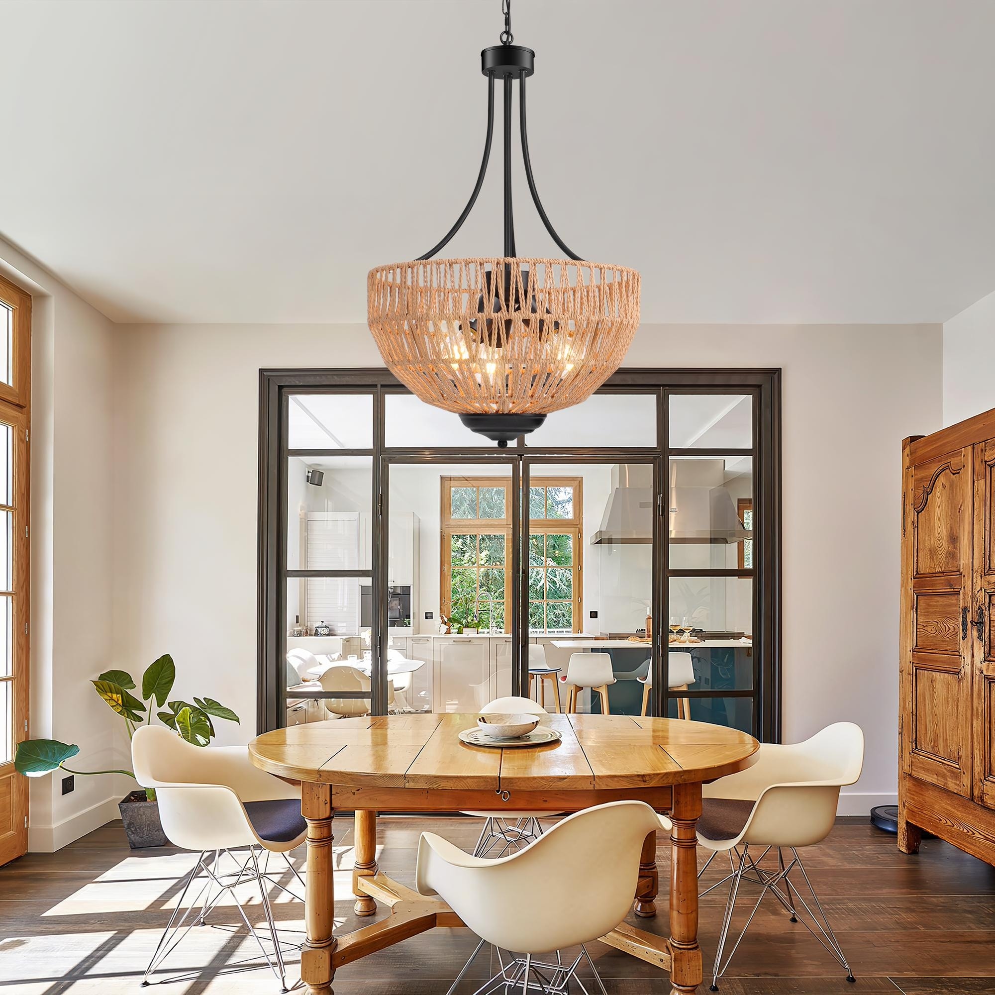 Alfie Natural Woven Drum Pendant Ligh...