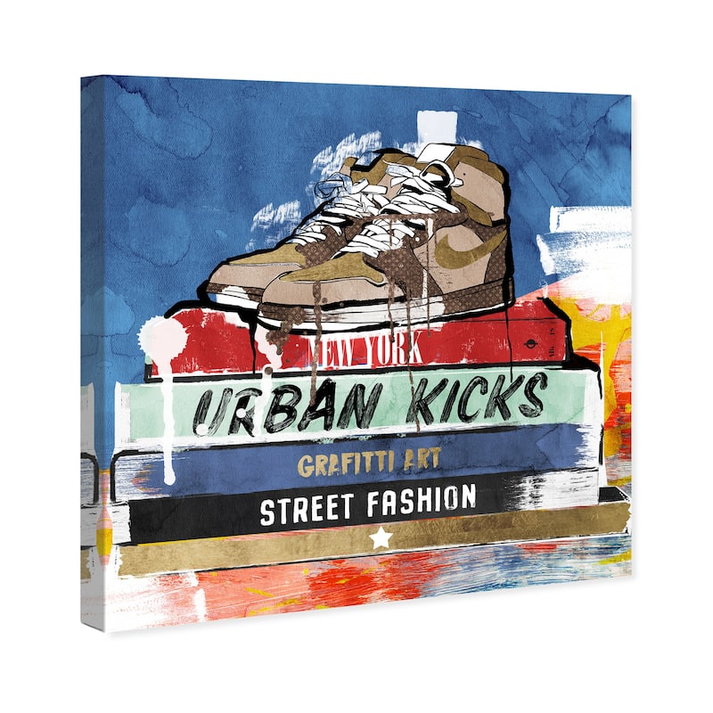 Wynwood Studio Fashion and Glam Street Books Blue and Glam Wall Art Canvas Print