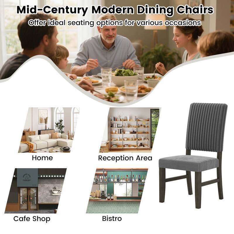 Gymax Dining Chair Set of 4 Mid-Century Modern Velvet Fabric
