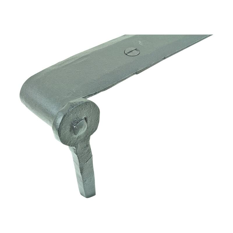 Renovators Supply Black Spear Tip Strap Pintle Hinge 14" L Diamond Etch Style Wrought Iron Lift Off Pin Hinges with Hardware