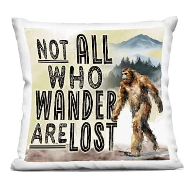 Stupell Not All Who Wander Phrase Decorative Printed Throw Pillow Design by Nicole DeCamp