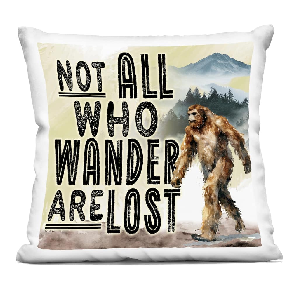 Stupell Not All Who Wander Phrase Decorative Printed Throw Pillow Design by Nicole DeCamp