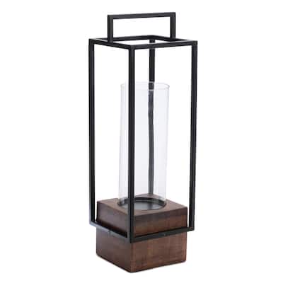 Wood Candle Holder with Iron Frame 20"H