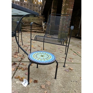 Iris Outdoor Round Tile Side Table/ Planter by Christopher Knight Home