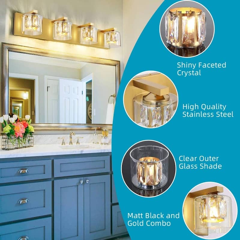 Kolt Gold Traditional 4-Light Bathroom Vanity Light