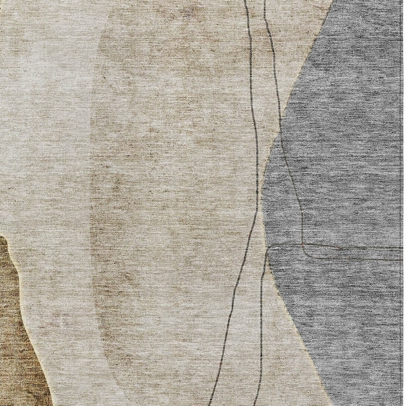 HomeRoots Abstract Transitional Rectangle Outdoor Rug