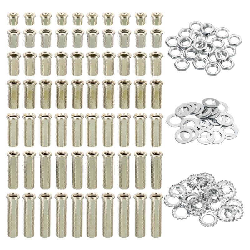 140pcs M10 Round Hollow Screw Bolts Through Hole Bolt Lamp Fasteners - Silver Tone