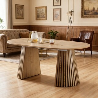 39.37"-70.87" Oval Extendable Dining Table Kitchen Table - Bed Bath ...