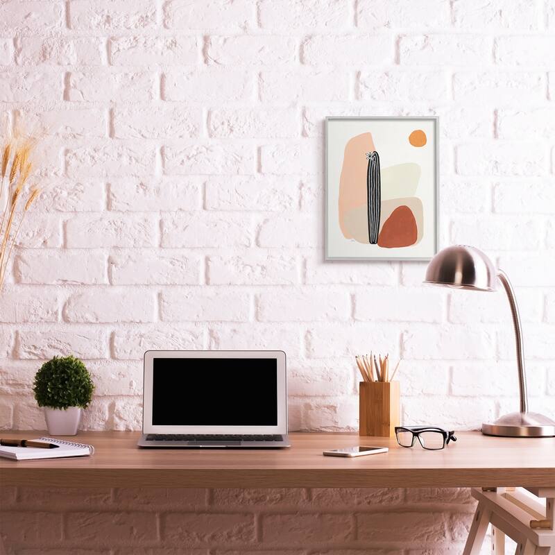 Stupell Brown Terracotta Landscape Desert Cactus Flower Framed Wall Art