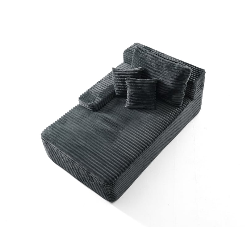 Oversized Upholstered Modular Sectional Chaise Lounge with Pillows