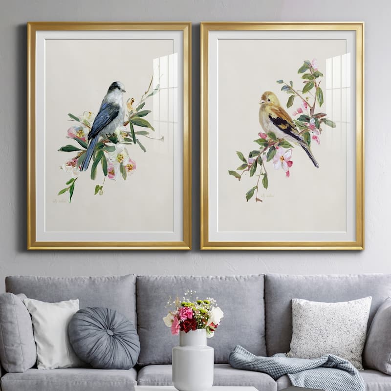 Spring Song Gray Jay Premium Framed Print - Ready to Hang