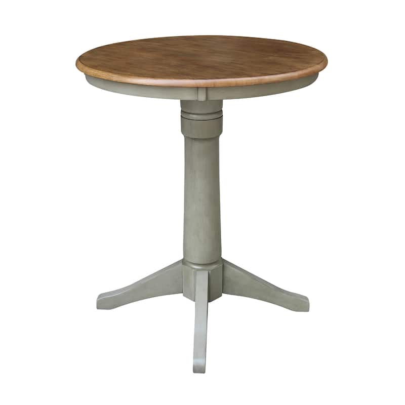 30" Round Top Pedestal Table - Hickory/Stone