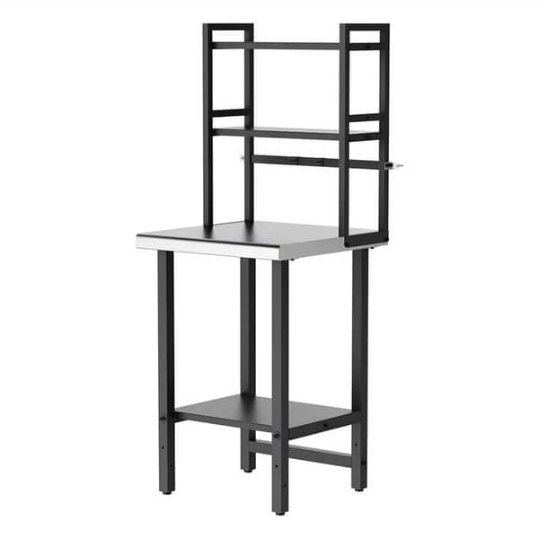 Stainless Steel Table with 2 Tier Shelves Kitchen Prep Work Tables