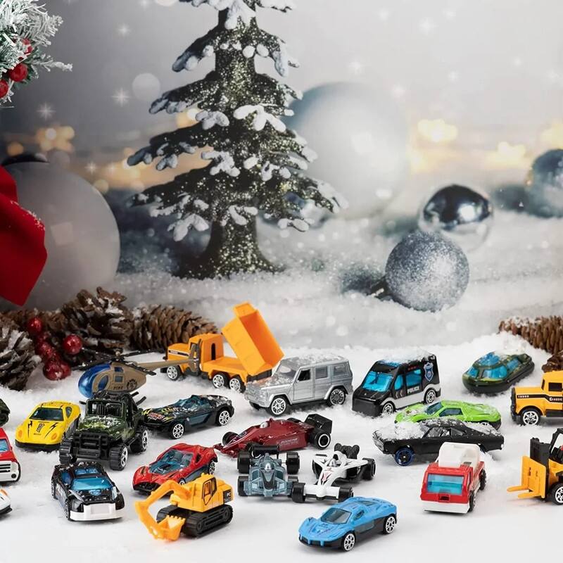 Die Cast Vehicle Advent Calendar: Fun Countdown to Christmas, Premium Quality Daily Surprises for Kids - Multicolor