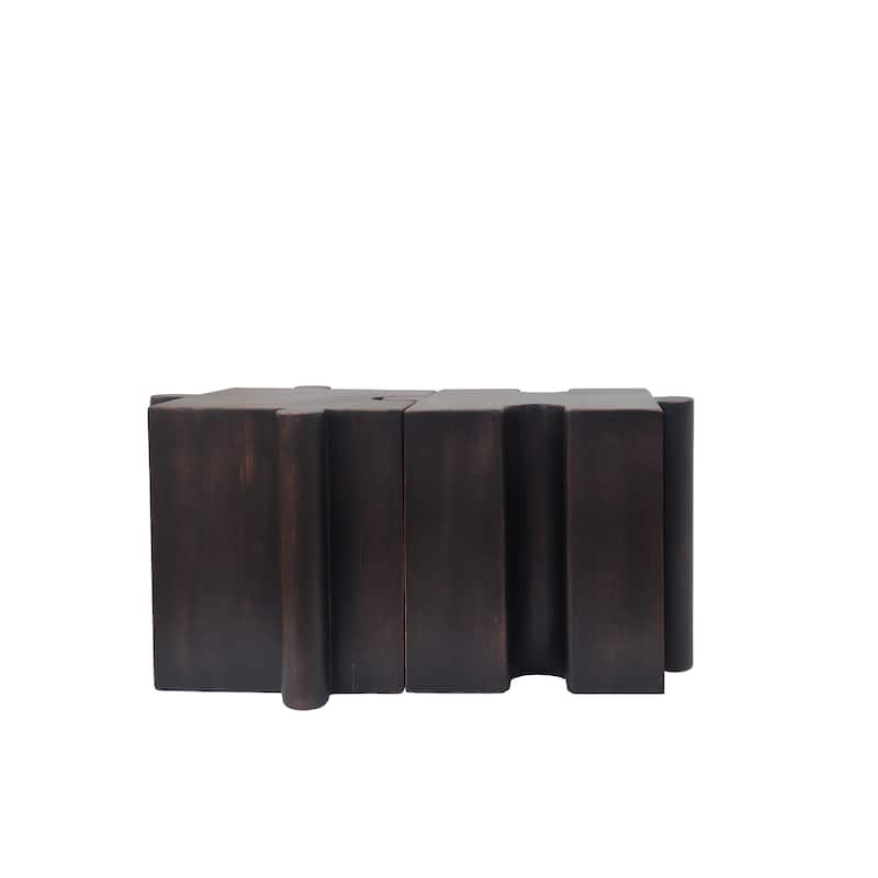 Christopher Knight Home - Karen Puzzle Art Modern 2-Piece Modular Outdoor Side Table Set with Interlocking Design - Copper