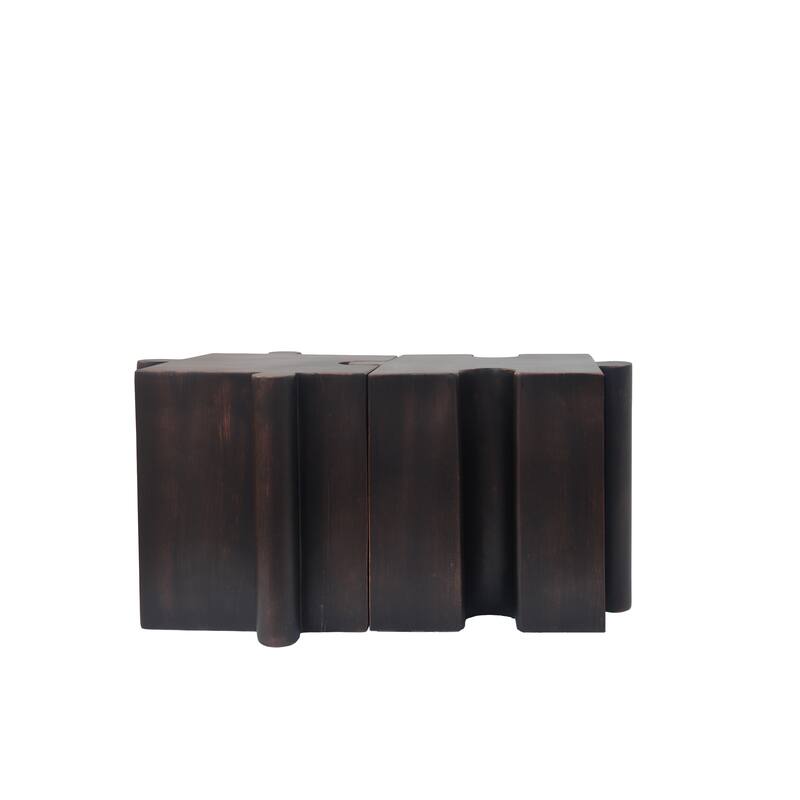 Roomfitters 2-Piece Puzzle Table Set, Interlocking Modular MGO Side Tables with 1 Convex & 1 Concave Unit, Antique Copper