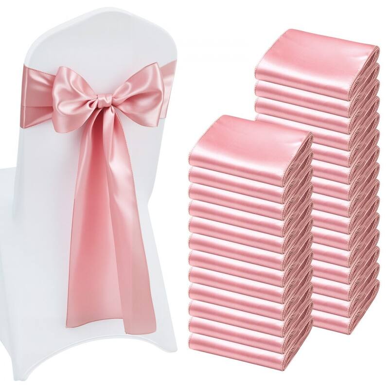 Satin Chair Ribbons for Wedding Reception Adjustable Fit for Folding Banquet and Chiavari Chairs