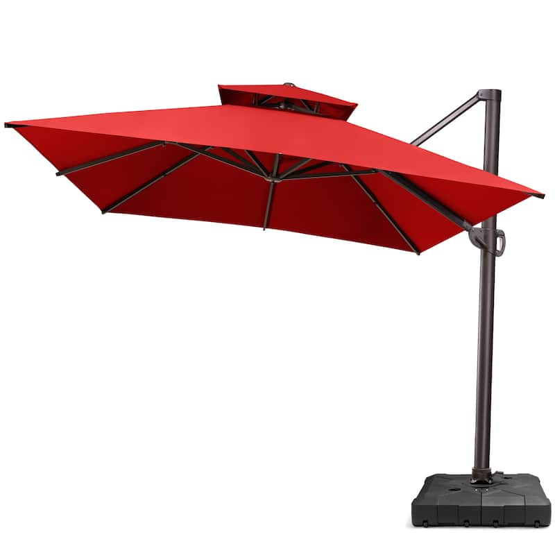 Pellebant 10 X 13 Feet Outdoor Cantilever Umbrella with Base