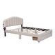 preview thumbnail 7 of 9, Queen Size Upholstered Platform Bed with Storage Drawer, LED Lights, and USB Ports