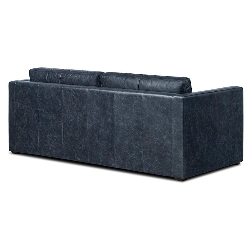 Poly & Bark Napa 82" Leather Pull-Out Convertible Sleeper Sofa - Full Grain Genuine Italian Leather
