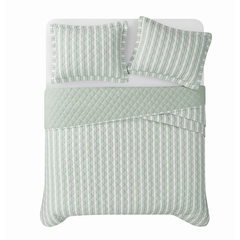 The Farmhouse by Rachel Ashwell Wide Ticking Stripe 3 Piece Quilt Set