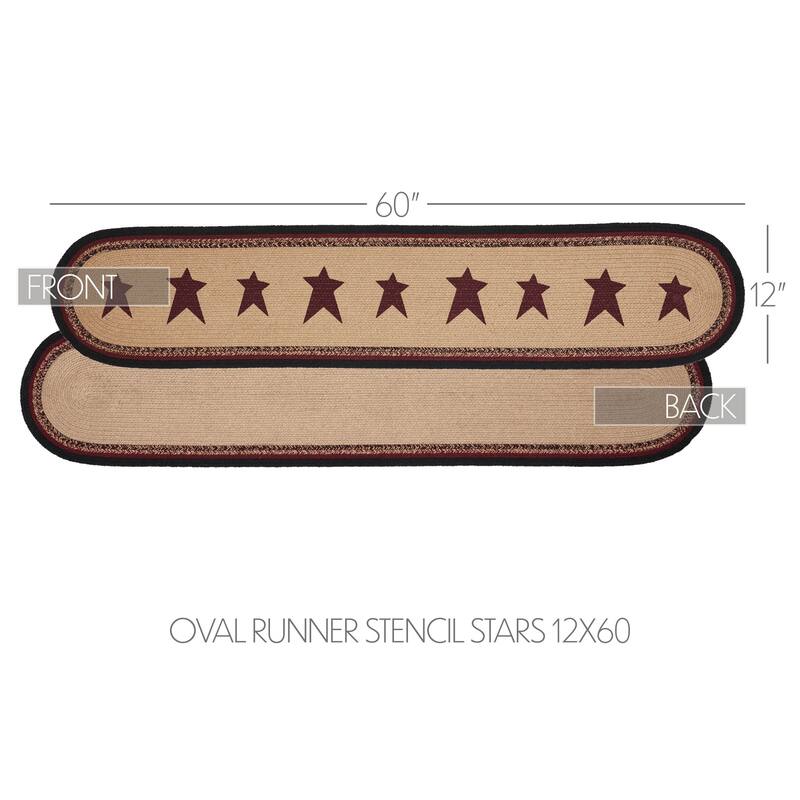 Connell Oval Runner Stencil Stars 12x36