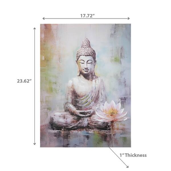 Canvas Wall Art Painting Buddha With Lotus Flower - Bed Bath & Beyond ...