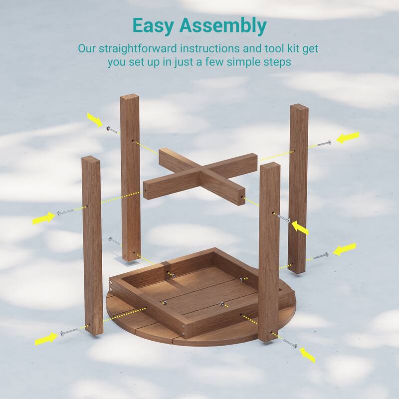 HDPE All-weather Outdoor Side Table, Easy Install Patio Table