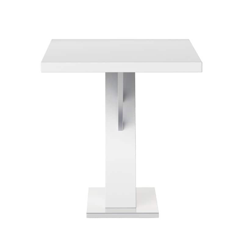 Somette Leah Glossy White/ Chrome Dining Table - 51.18 x 31.5 x 29.72