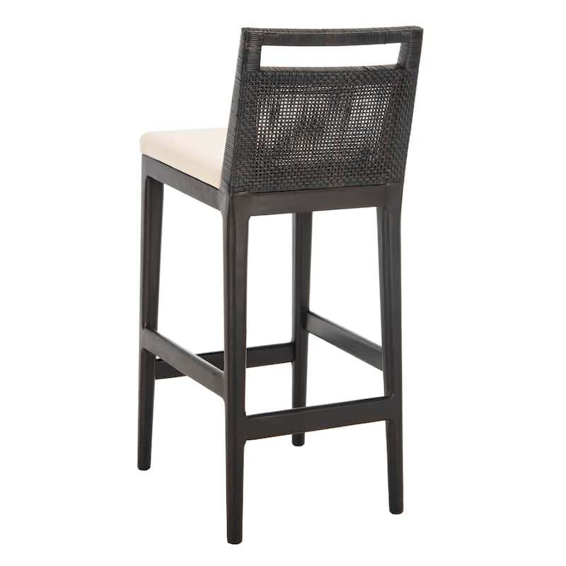 SAFAVIEH 29-inch Darin Black/ White Cushion Barstool - 15.8" x 20.5" x 38.8"