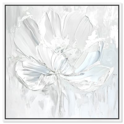 Art Remedy Off-White Magnolia II Framed Floral Fine 1 Piece Canvas Wall Art