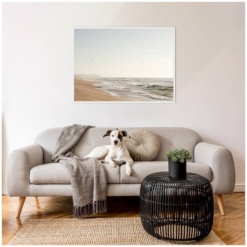 Kate and Laurel Sylvie Coastal Flight Framed Canvas by Crystal Lynn Collins