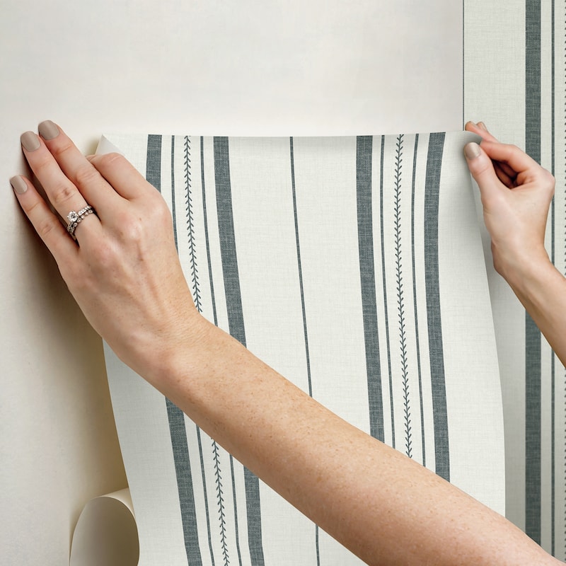 NuWallpaper Brownstone Boys Townhouse Stripe Dusk Peel and Stick Wallpaper - N/A