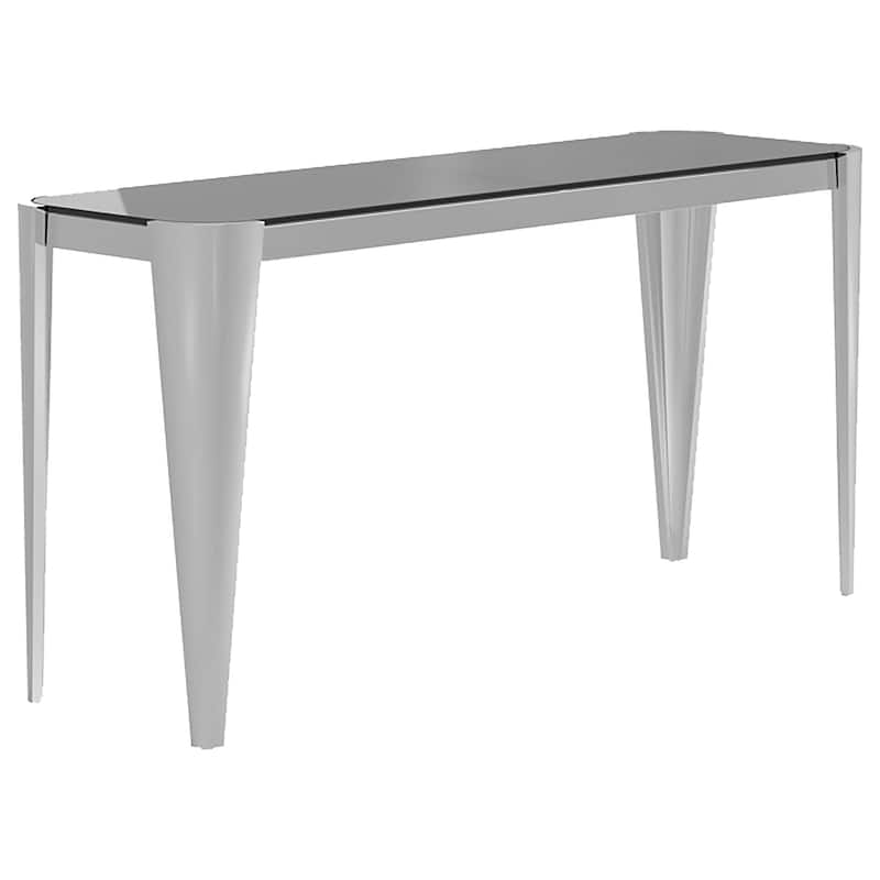 Rectangle Glass Top Console Table Silver and Grey - Glass - Silver