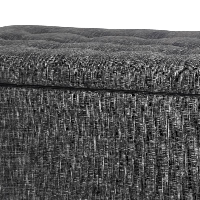 Adeco 31.5" Storage Ottoman Bench with Metal Legs