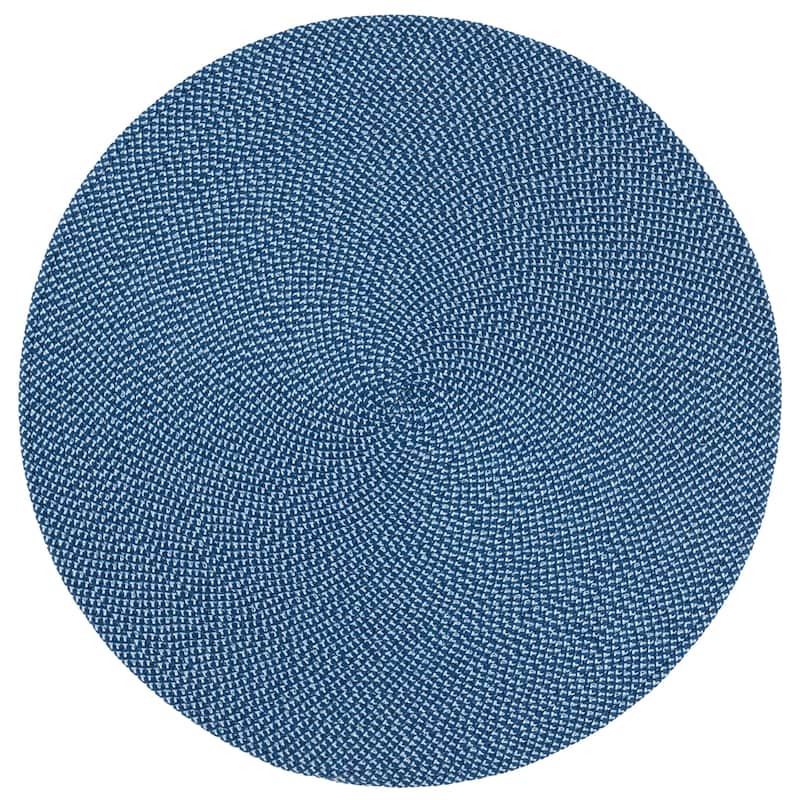 SAFAVIEH Handmade Braided Herminda Round Rug - 4' Round - Navy