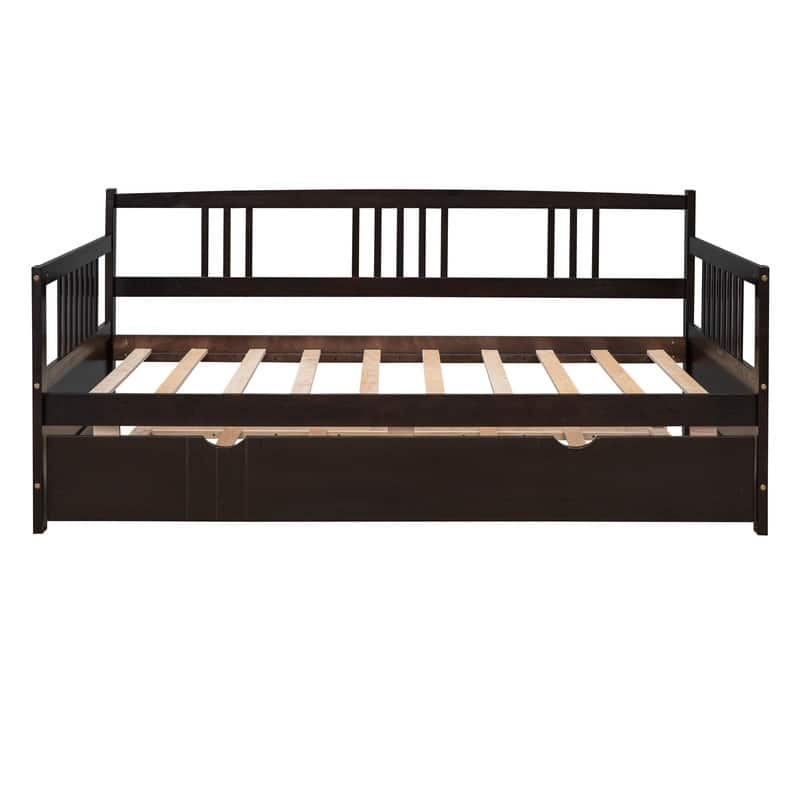 Twin Size Wood Daybed with Twin Size Trundle
